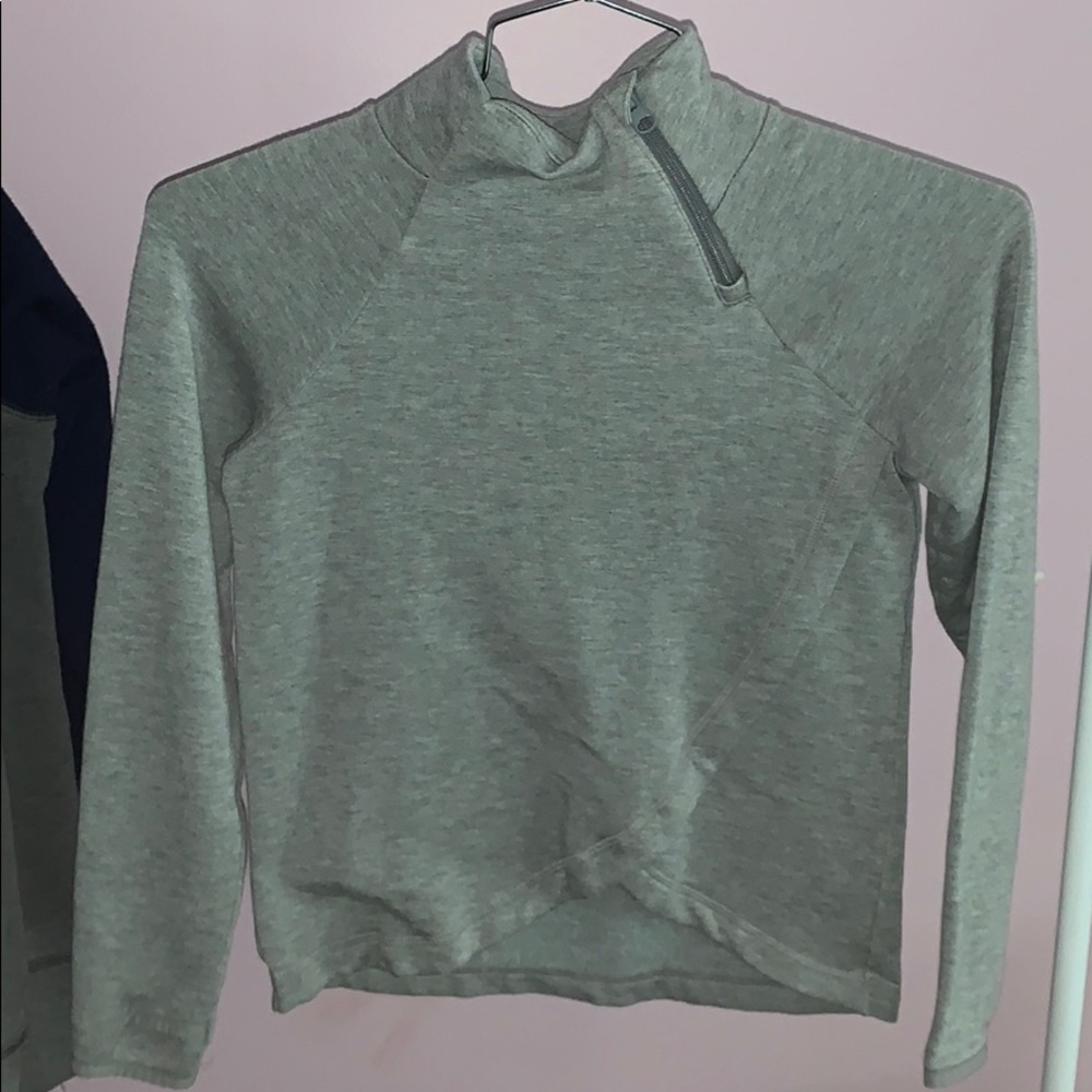 Gray athletic sweater